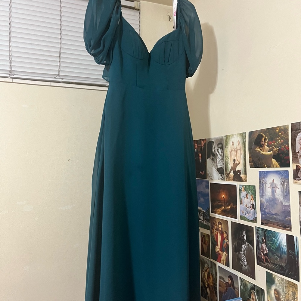 Elegant Barbie X Azazie Peacock Green Evening Gown